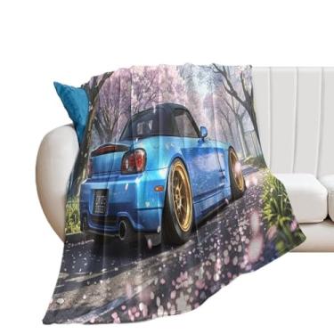 Imagem de HouLaiZhe Cobertor Super Macio Flanela Flor de Cerejeira JDM S2000 Cobertores de Refrigeração Leve para Sofá-Cama Cadeira Sofá Carro Viagem ao Ar Livre Leve Quente 76 cm x 127 cm