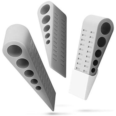 Imagem de Para-choques de porta, Fosmon 3,17 cm, não tóxico, sem odor [seguro para animais de estimação e crianças], prendedor de borracha resistente decorativo, suportes de cunha para porta para tapete de madeira, piso de concreto laminado, 3 Pack, 3 Pack