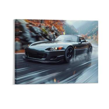 Imagem de HouLaiZhe Rainy Day Speed Jdm Car S2000 Posters Tela Estética Decoração de Quarto Pintura de Parede Impressões Sala de Galeria Decoração de Parede para Quarto Sala de Estar Escritório 11 x 14