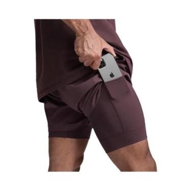 Imagem de Shorts Masculinos 2 Em 1 De Secagem Rápida E Respirável Para Academia,
