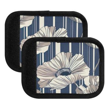 Imagem de Qilmy Beautiful Flowers Bagagem Handle Wrap Pacote com 4 Identificadores de Bagagem Identificadores de Bagagem Capa para Carrinho de Bebê Mala Mala Avião Acessórios de Viagem 936