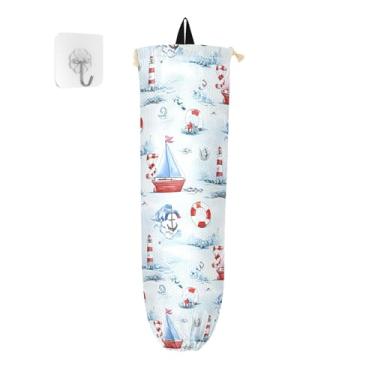 Imagem de xigua Suporte de parede para veleiros de plástico com cordão, pacote com 2, organizador de sacolas de compras reutilizáveis para bolsas, meias, roupas íntimas e gravatas