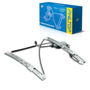 Imagem de PHILTOP Regulador de janela elétrica do lado do passageiro dianteiro direito 741-485 com motor compatível com BMW 325i 2001-2005, 2001-2005 325xi, 2001-2005 330i, 1999-2000 323i, 2001-2005 330xi, 1999