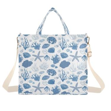 Imagem de CEBUGI Bolsa feminina Ocean Elements com alça de ombro ajustável para trabalho, faculdade, viagem, P, A72, Medium