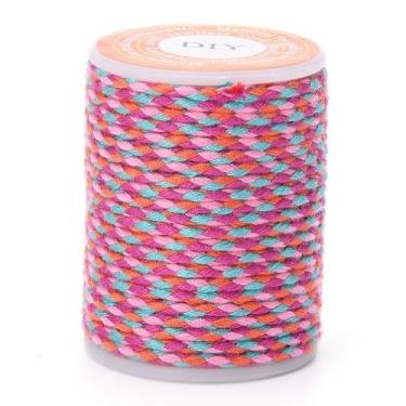 Imagem de 4,3 metros (4 m)/corda de algodão macramê metálico de 1,5 mm, cordões trançados trançados para pulseira, joias, tapeçarias de parede, embrulho de presente, orquídea