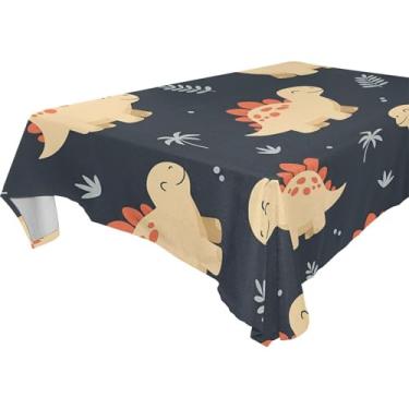 Imagem de Burbuja Toalha de mesa de dinossauros, toalha de mesa quadrada anti-rugas grossa para decoração de jantar, cozinha, festa, 152 x 152 cm