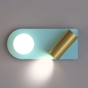 Imagem de Luminária de parede de cabeceira com 2 lâmpadas, função ajustável em 350°, arandela de metal com cúpula de vidro, 20W, iluminação decorativa para quarto, 6000K