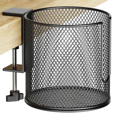 Imagem de 1 suporte de copo de mesa antiderramamento, suporte de copo de mesa com clipe para cadeira de gramado, balanço de varanda, suporte de bebida diâmetro interno de 10 cm, suporte de copo de mesa para