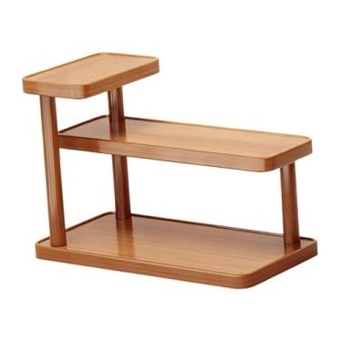 Imagem de Bothyi Prateleira de mesa versátil em madeira rústica para exibir maquiagem, ideal para penteadeira, quarto e sala de estar, 50cm