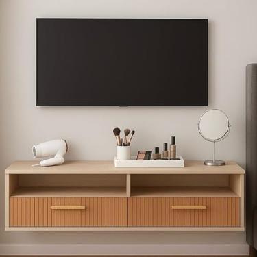 Imagem de Penteadeira Suspensa Camarim Maquiagem(1.10 cm Off/Ripado)