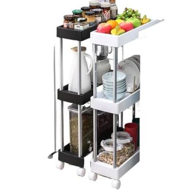 Imagem de Armário Carrinho Organizador Multiuso Com 4 Camadas Com Rodinhas Cozinha Banheiro Quarto Lavanderia(ALEATORIA,M)