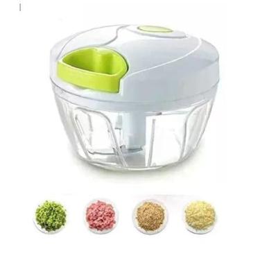 Imagem de Kit 2 Multi Picador Manual Inox 3 Lâminas Alimentos Premium - Fatiador Ralador Frutas Queijo, Trava Segurança Portátil Saladas