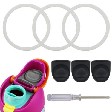 Imagem de Seimneire 3 peças de rolha de substituição com 3 anéis de vedação de garrafa, garrafa de água de borracha sem BPA Silicagel adequada para acessórios de vedação de tampa à prova de vazamento Owala 19
