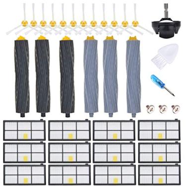 Imagem de Acessórios JoyBros de 24 peças de reposição compatíveis com iRobot Roomba 980 960 860 861 864 866 870 871 880 890 891 e 900 Série 961 964 Extratores Filtros HEPA escovas laterais e parafusos