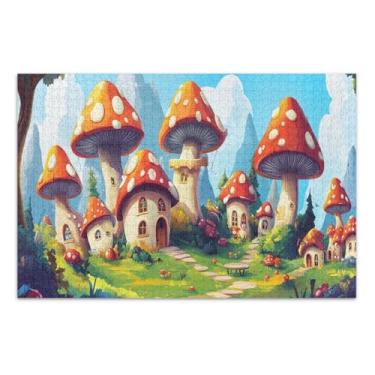 Imagem de Quebra-cabeça de casas de cogumelo de conto de fadas, 1000 peças, quebra-cabeças exclusivos para adultos, jogos para a família