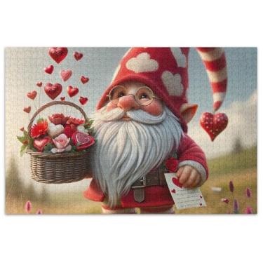 Imagem de Quebra-cabeça de gnomo para o dia dos namorados, 1000 peças, presentes engraçados e exclusivos, animais de desenho animado