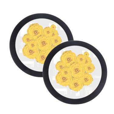 Imagem de YuanQ 2 porta-retratos redondos, moldura vintage em círculo preto, pintura artística, molduras redondas para exibição de mesa e decoração de parede (preta, 15 cm)