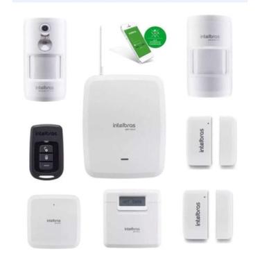 Imagem de Kit alarme intelbras wifi sem fio amt8000 c/ 4 sensores