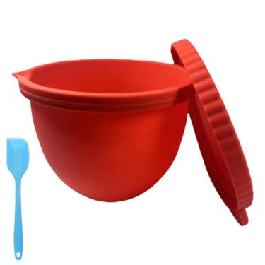 Imagem de Forros de tigela de silicone para misturadores KitchenAid de 5 litros - espessos e podem ser colocados na vertical, não dobráveis - antiderrapantes com tampas, inserção resistente ao calor, fácil de
