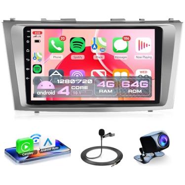 Imagem de Rádio de carro 4 núcleos 4G + 64G Android 15 para Toyota Camry 2006-2011, Rimoody Car Stereo Wireless Carplay Andorid Auto Mirror Link 22 polegadas INCELL Touchscreen GPS WiFi Bluetooth 5.0 FM/RDS EQ