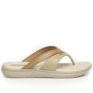 Imagem de Chinelo Pegada Feminino em Couro Creme 232801-01-Feminino