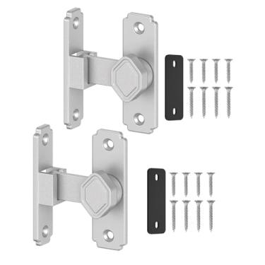 Imagem de SecureLatch Fechadura de porta de celeiro flip de 90 graus, trava pequena de ângulo reto, travas de porta deslizante para armários, banheiro, celeiro, galpão, jardim, janela - ferragens de segurança e