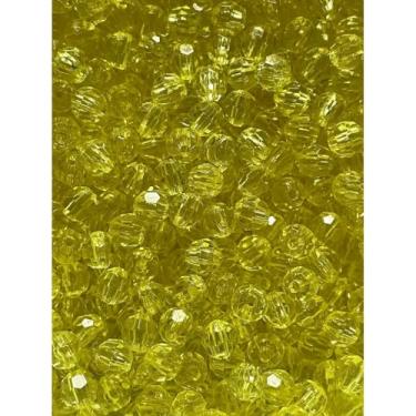 Imagem de Miçanga Acrílica Cristal 6mm Sextavada Colorida para Bijuterias e Artesanato – 200 Unidades (AMARELO GEMA - 106)