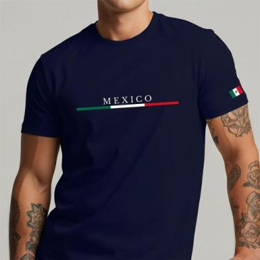 Imagem de Camiseta Masculina Mexico Faixa Bandeira Internacional Mexicana - Yazz