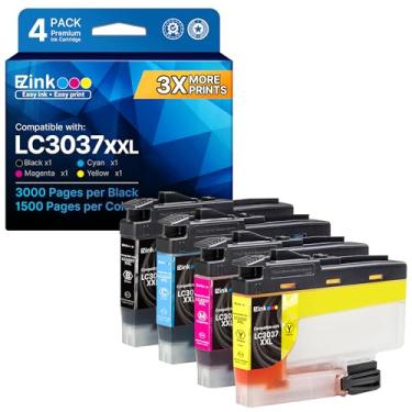Imagem de E-Z Ink LC3037XXL Cartuchos de tinta de substituição para cartuchos de tinta Brother LC3037 LC3037 BK/C/M/Y super alto rendimento para usar com MFC-J5845DW XL MFC-J5945DW XL MFC-J6545DW MFC-J6945DW