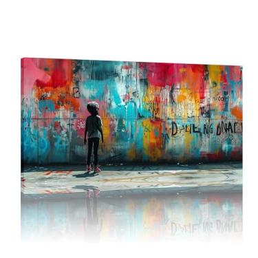 Imagem de Banksy Street Graffiti Wall Art, Banksy Graffiti Canvas, Banksy Graffiti Art Canvas, Graffiti Wall Art Prints, Banksy Mural - (40x80cm)16x32 polegadas sem moldura