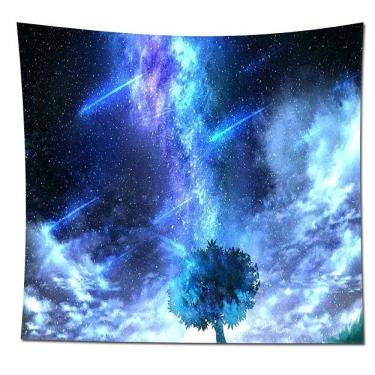 Imagem de Tapeçaria Starry Sky Wall, microtecido, 180x150cm, decoração de quarto