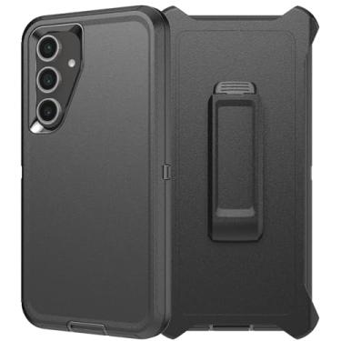 Imagem de YmhxcY Capa da série Defender para Samsung Galaxy S24 FE 5G, robusta e durável, camada segura à prova de choque de grau militar, com proteção de porta, inclui clipe de suporte para coldre para Galaxy