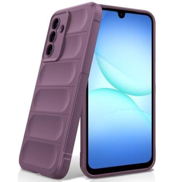 Imagem de BonYonka Capa de silicone para Samsung Galaxy A17, forro de microfibra antiarranhões, capa à prova de choque com proteção para câmera, roxa