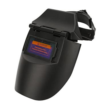 Imagem de Máscara de soldagem fotoelétrica com escurecimento automático solar Soldador protetor facial meio capacete Proteção total de grau profissional para construção Soldagem elétrica (Preta)