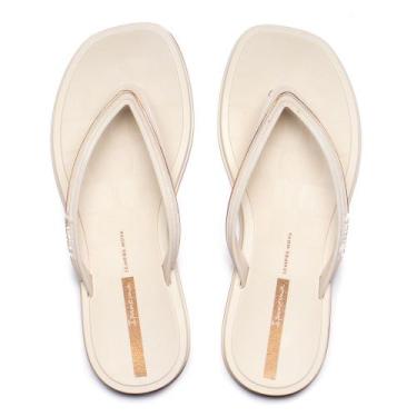 Imagem de Chinelo Feminino Ipanema Glow Metalizado Bege/Dourado, Bege, 35