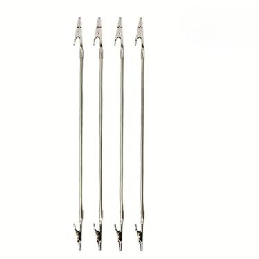 Imagem de Pacote com 4 suportes de clipe jacaré de cabeça dupla resistente – design dobrável, compatível com bobina de mosquito, notas adesivas, cabos – liga de alumínio durável, aderência multiuso, organizador