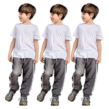 Imagem de 3 Calças Infantil Tactel Jogger Punho Na Barra Agasalho 018 - J94 Conf