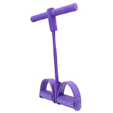 Imagem de SPYMINNPOO Pedal de pé Puxar Corda Sentar-se Equipamento de Treinamento de Fitness Abdominal Com 2 Tubo Elástico Extrator de Perna para Entusiastas de Esportes Amarelo (Roxo)