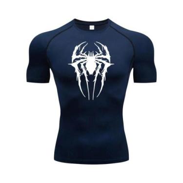 Imagem de Camiseta De Compressão Para Corrida Masculina Com Estampa De Aranha, S
