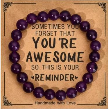 Imagem de Pulseiras com contas, pulseira de pedras preciosas de cristal de cura natural, One Size, Pedra, Sem Pedra Preciosa