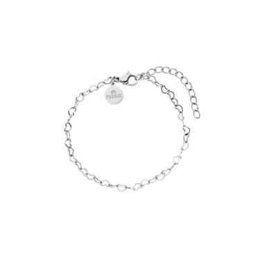 Imagem de Purelei Pulseira de coração feminina - Pulseira de coração elegante feita de aço inoxidável à prova d'água - Pulseira ajustável do amor em ouro/prata - Joias delicadas com pingente de coração