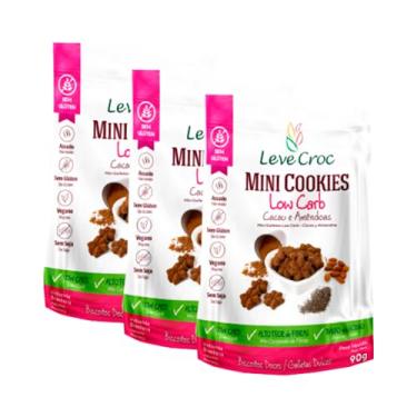 Imagem de Kit 3X: Cookie Low Carb Cacau/Amêndoas Leve Crock 90g