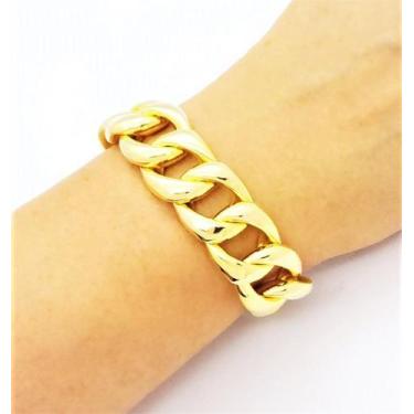Imagem de Pulseira Grumet 12 Elos 20mm 19cm Banho Ouro 18k 4620 - Très Chic Joia