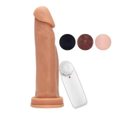 Imagem de Prótese Maciça Com Vibro E Ventosa 20 X 5Cm Brinquedo Erótico Dildo Grosso Consolador VVN08 (CHOCOLATE)