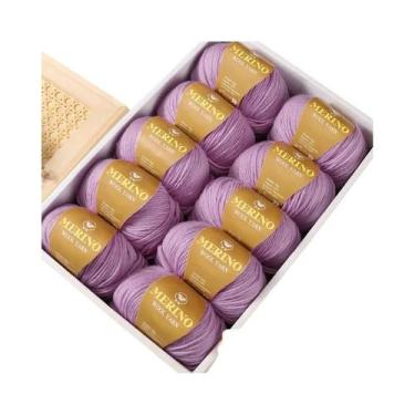 Imagem de Fio De Lã De Alpaca 500g 10 Meadas Médio-Fino 212 Para Tricô De Suéter