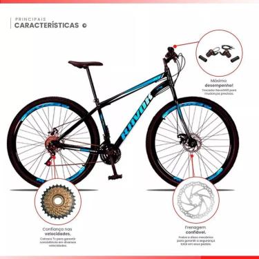 Imagem de Bicicleta Aro 29 Freio a Disco Traseiro Shimano Aço 21 Velocidades-Unissex