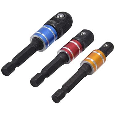Imagem de Naroote Conjunto de Bits de Extensão Durável do Adaptador de Soquete para Chave de Fenda, Adaptador de Soquete de Cabeça Quadrada de 3 Unidades para Ferramentas Elétricas e Pneumáticas, Material de