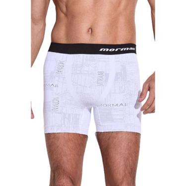 Imagem de Cueca Boxer Box Desenhada Mormaii Secagem Rápida Poliamida, Branco, EG