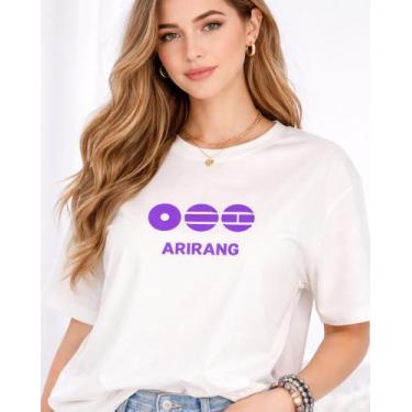 Imagem de Camiseta ARIRANG BTS World Tour 2026 Aesthetic Unissex, Branco, TAMANH