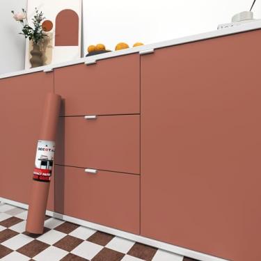 Imagem de Decotalk Papel de parede de 76,2 x 304,8 cm, papel de parede rosa removível para quarto, papel de contato rosa para armários e gavetas, papel de contato rosa coral autoadesivo vinil rosa sólido